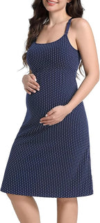 SUIEK 3-Pack Maternity Nursing Nightgown Cotton Breastfeeding Dress Pregnancy - Image 3