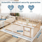 Foldable Wooden Baby Playpen Activity Center, Adjustable Size & Shape Portable - Image 6