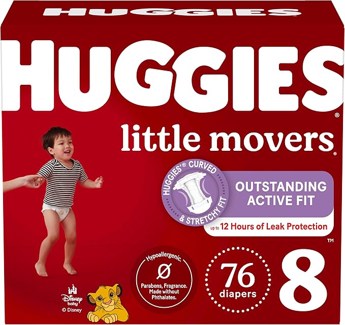 Huggies Size 8 Diapers, Little Movers Baby Diapers, Size 8, Packaging May Vary by Huggies%C2%AE