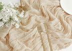 FEXIA 6 Pack Beige Gauz Table Runner 35x120 Inches - Image 3