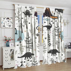 Funny Dinosaur Curtains Cute Dino Cartoon Animals Abstract Aesthetics Art Print - Image 8