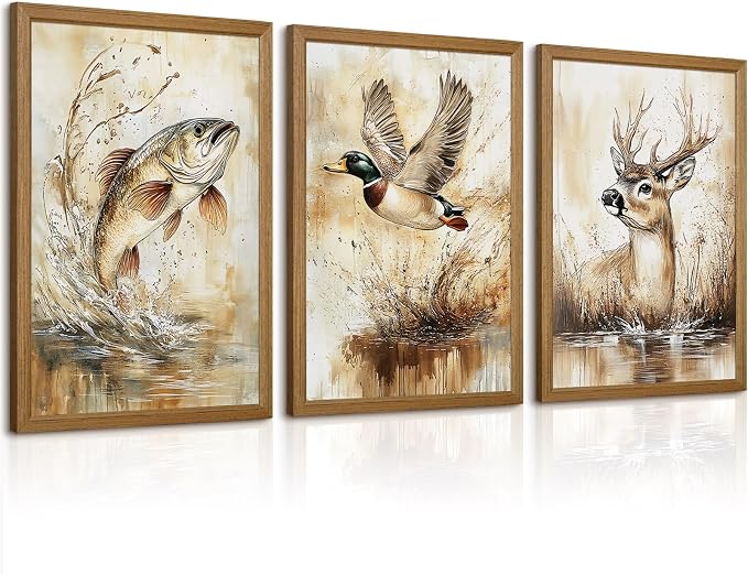 Vintage Animal Wall Art Baby Boy Room Canvas Wall Decor Farmhouse Animal by Unknown