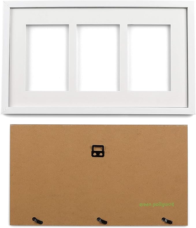 Green Pollywog Baby Handprint and Footprint Kit | Elegant White Frame - Image 5