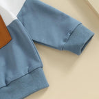 Kupretty Toddler Baby Boy Fall Winter Clothes Color Block Long Sleeve - Image 3