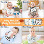 7Pcs Cotton Waterproof Baby Bibs Hook Loop Closure Newborn Bib Keepsake Baby - Image 6