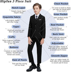 Boys' 3 Piece Suit Set with Suit Jacket, Formal Tuxedos Slim Fit Ring Bearer - Image 3