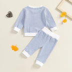 Toddler Baby Boy Fall Clothes Waffle Outfit Long Sleeve Color Blocking - Image 6