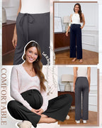 3 Pack Maternity Pants for Women Over The Belly Lounge Work Pregnancy Pants - Image 3
