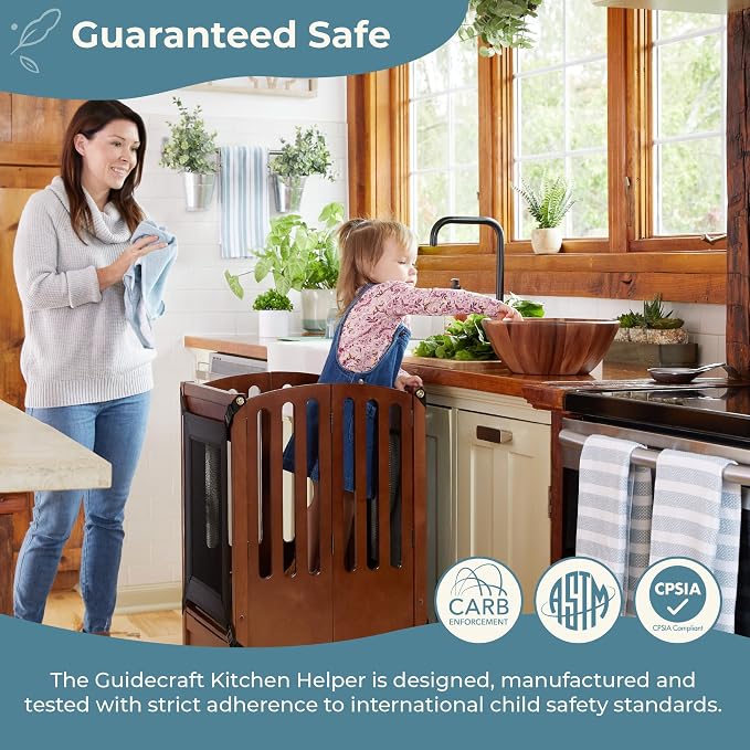 Guidecraft Contemporary Kitchen Helper Toddler Tower - Image 2