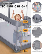Foldable Baby Playpen, Breathable Mesh, Non-Slip Base, Portable Playpen - Image 3