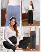 3 Pack Maternity Pants for Women Over The Belly Lounge Work Pregnancy Pants - Image 3