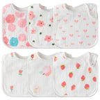 Zainpe 6Pcs Snap Muslin Cotton Baby Bibs Flowers Strawberry Patterns Infants by Zainpe