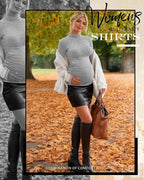 4 Packs Womens Maternity Shirts Long Sleeve Cotton Ribbed Pregnancy Mock Neck - Image 2