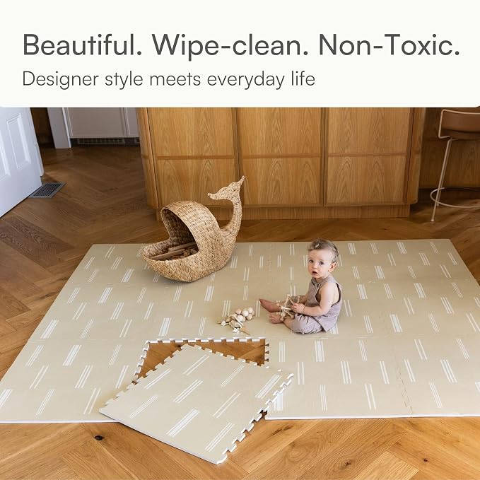 Lillefolk Baby Play Mat for Floor – 4x6ft Old White| Soft Non Toxic Premium EVA - Image 2
