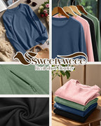 4 Pack Women's Nursing Breastfeeding Tops, Long Sleeve Maternity Shirts Loose - Image 3