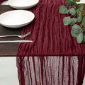 DOLOPL Christmas Table Runner Burgundy Cheesecloth Table Runner 13.3ft Boho by DOLOPLOfficial