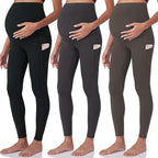 POSHDIVAH 3 Pack Women's Maternity Workout Leggings Over The Belly Pregnancy by Poshdivah