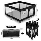 Foldable Baby Playpen with Gate, Extra Large Collapsible Play Yard - Image 2