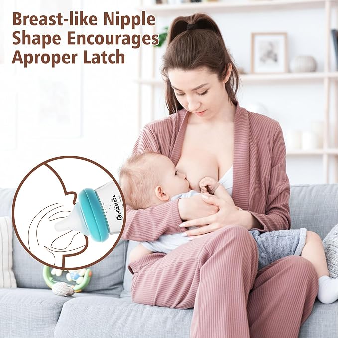Glass Baby Bottles with Natural Response Nipple Size M - Image 3