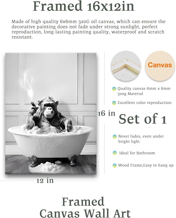 KensTro Funny Bathroom Wall Art Decor, Wall Decor - Image 2