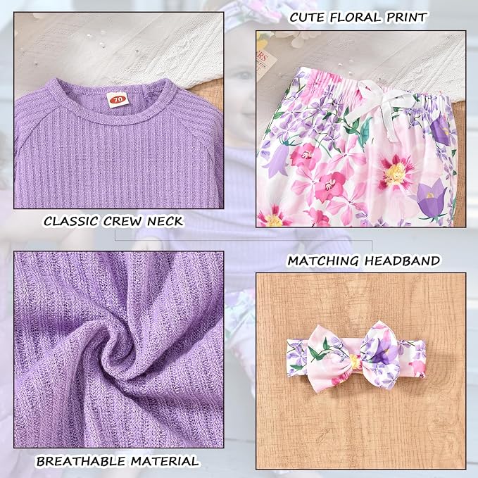 HINTINA Infant Baby Girl Knit Pullover Long Sleeve Sweater Outfits Fall Winter - Image 4