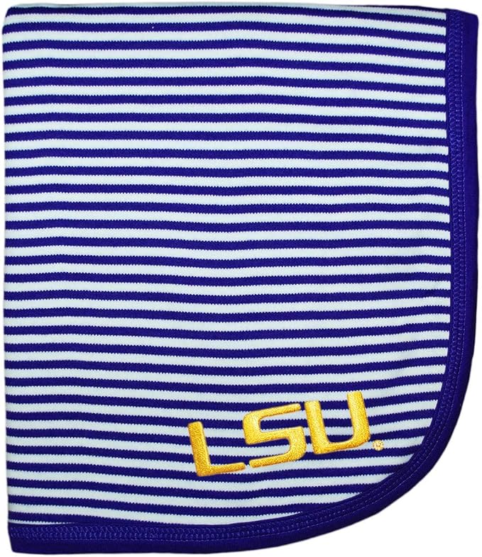 Creative Knitwear LSU Tigers Striped Baby Blanket by CollegeBaby