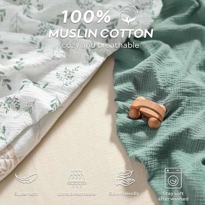 JELLYMONI 4 Pack Muslin Toddler Pillowcase - Image 2