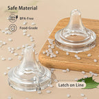 Natural Glass Baby Bottle for Breastfeeding Babies, 8oz Anti-Colic Baby Bottle - Image 6