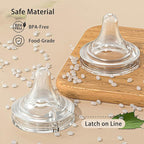 Natural Glass Baby Bottle for Breastfeeding Babies, 3oz Newborn Anti-Colic Baby - Image 6