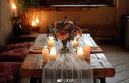 FEXIA White Chiffon Table Runner Sheer Sparkling Chiffon Fabric Bridal Party - Image 6