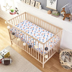 Crib Sheet - 1 Pack Sports Theme Nursery Bedding Sheet - Footballs Printed - Image 3