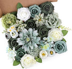 AGIRL Artificial Flowers Combo Silk Mix Green Fake Flower by AGIRL