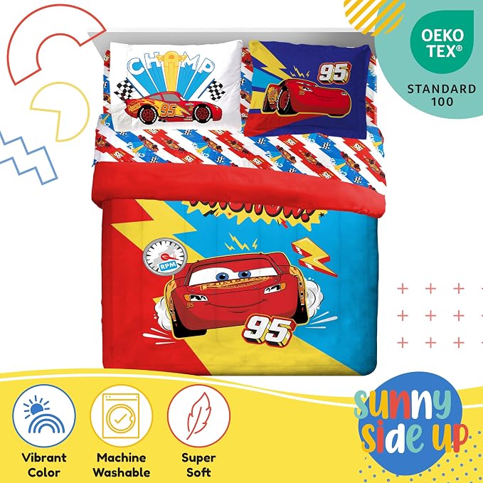 Disney Pixar Cars Lightning McQueen Full Comforter Set - Image 4