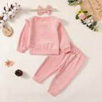 Mioglrie Toddler Baby Girl Clothes Fall Winter Sweatsuit Newborn Sweatshirt - Image 3
