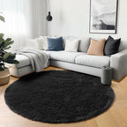 ONASAR Black Round Area Rugs 6ft, Ultra Soft Bedroom Circle Rug by ONASAR