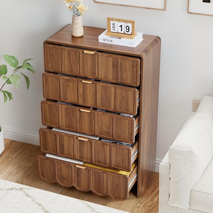 5 Drawer Dresser for Bedroom Set of 2, Modern Closet Chest of Drawers - Image 6