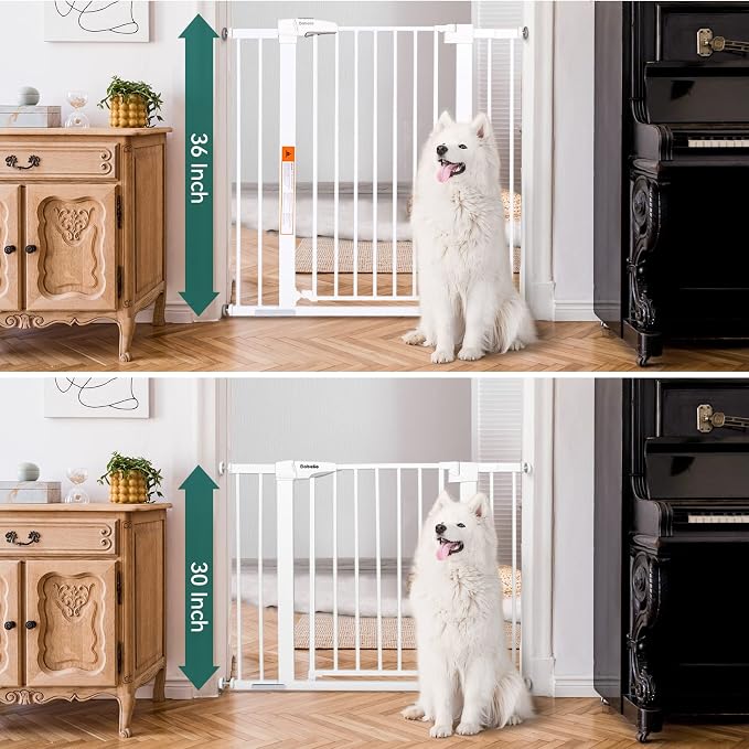 BABELIO 36" Tall Dog Gate PressGuard C5, 26-40" Wide Auto Close Baby Gate - Image 2