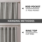 Tollpiz Linen Tier Curtain Rod Pocket Semi Sheer Half Kitchen Curtains Burlap - Image 5