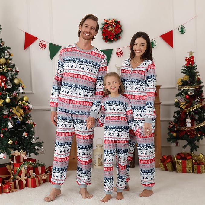 Weixinbuy Family Pajamas Set Christmas Pjs Matching Clothes Pajamas - Image 2