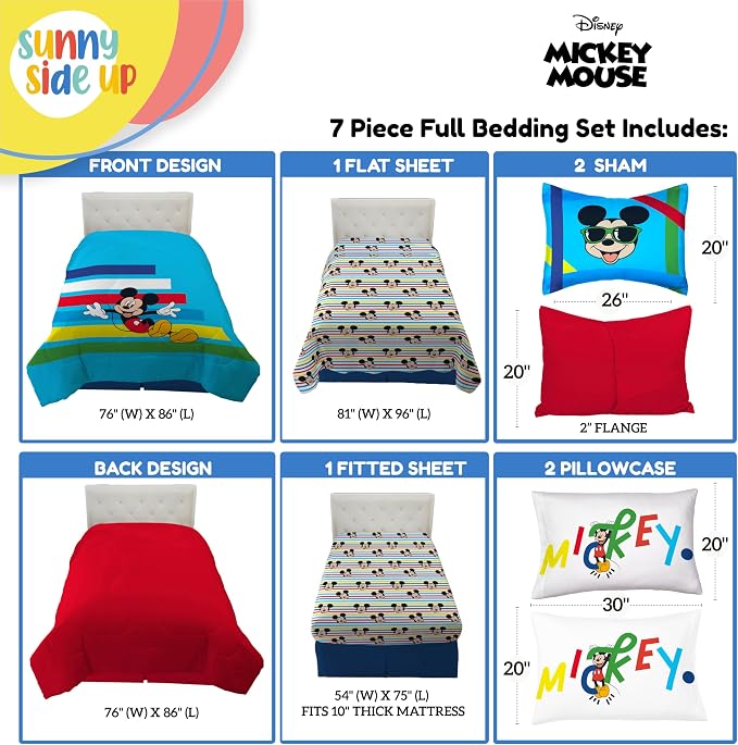 Sunny Side Up Disney Mickey Mouse Full Comforter Set - Image 3