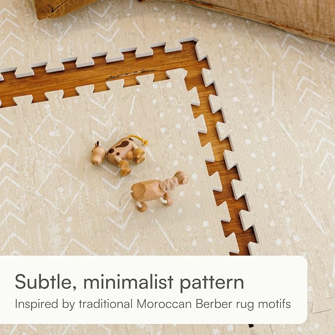Lillefolk Baby Play Mat for Floor – 8x8ft Beige | Soft Non Toxic Premium EVA - Image 5