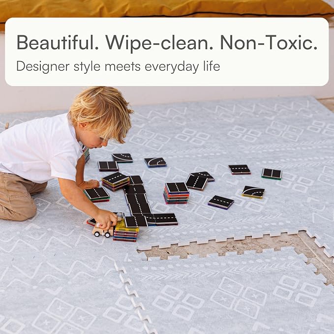 Lillefolk Baby Play Mat for Floor – 6x6ft Gray | Soft Non Toxic Premium EVA - Image 3