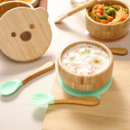 Baby Bowls with Lid, HBM Bamboo Suction Bowls - Image 3