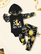 Fommy Newborn Baby Boy Clothes Plaid Letter Print Long Sleeve Hoodies + Long - Image 5