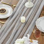 Artoid Mode Pearl Grey Gauze Table Runner 59x120 Inch, Seasonal Sheer Kitchen - Image 4