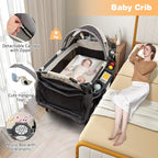 BABY JOY 4 in 1 Pack and Play, Portable Baby Playard - Image 3