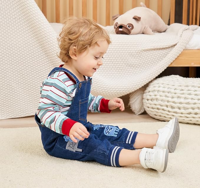 Baby Boy Clothes Set Infant Boy's Long Sleeve Romper+Dinosaur Denim Overalls - Image 7