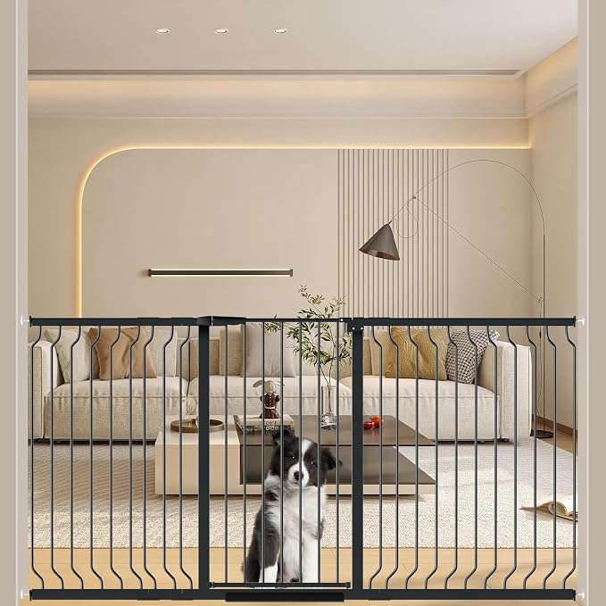 WAOWAO Extra Tall 40.55" Baby Gate 73.62-80.70" Wide Pressure Mounted Walk by WAOWAOBABYSAFETYPRODUCTS