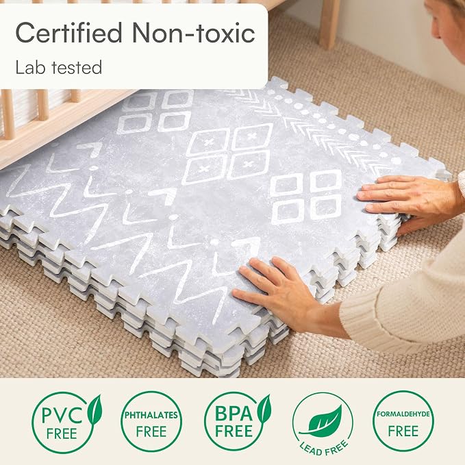 Lillefolk Baby Play Mat for Floor – 4x6ft Gray | Soft Non Toxic Premium EVA - Image 6