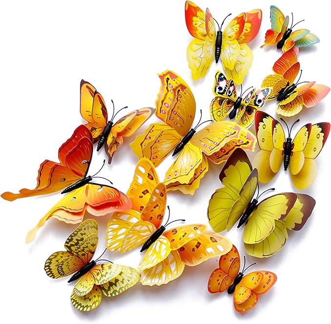 Butterfly Wall Decor 24/48 PCS, 3D Butterflies Stickers by Opseam